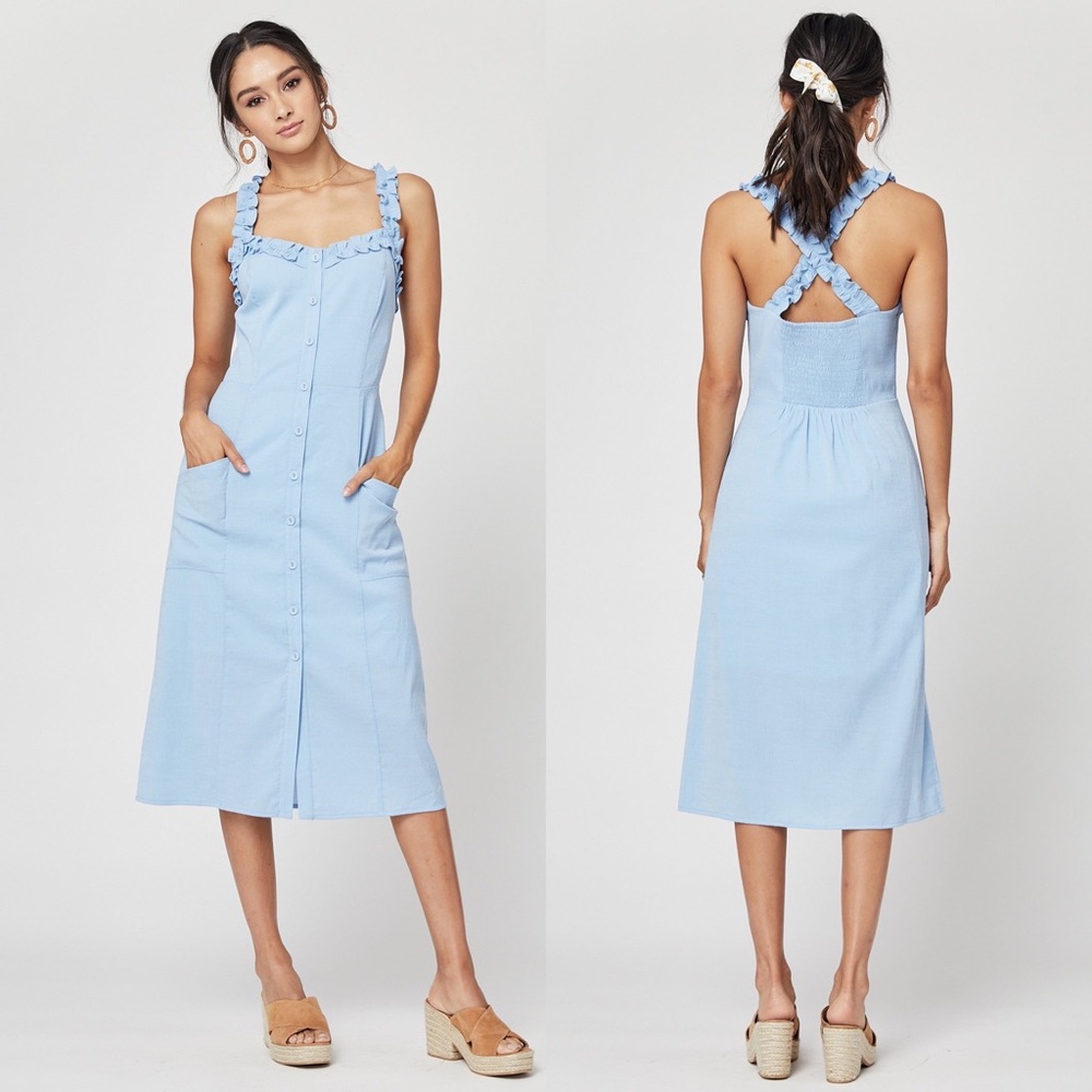 Lost + Wander Bella Ruffle Midi Dress